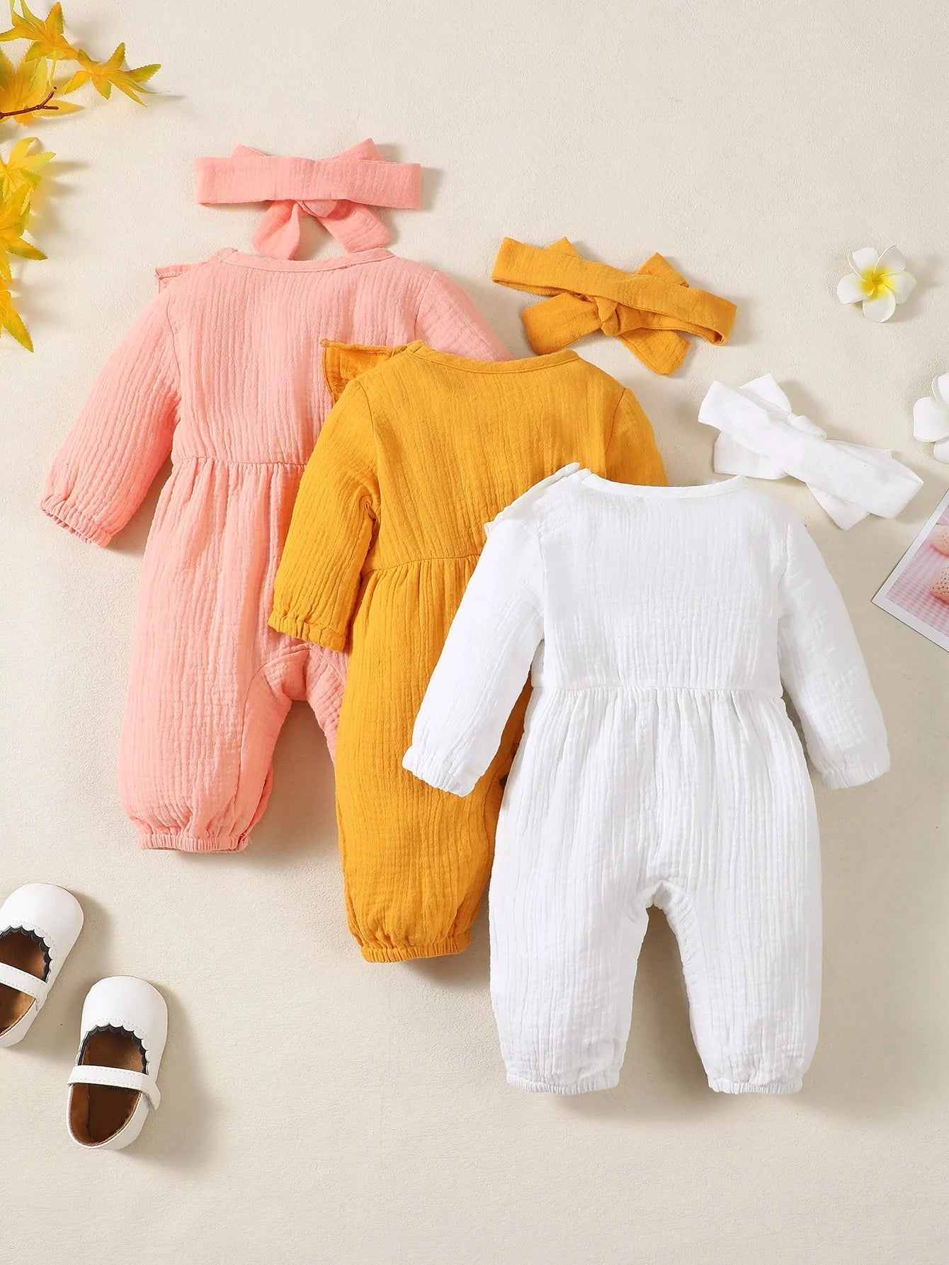 Baby girl long sleeve romper 3 pc FSH