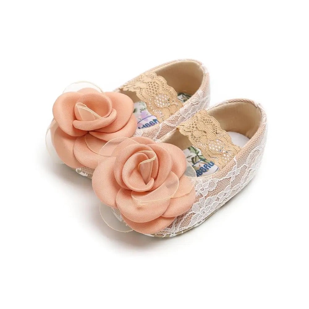 Infants cotton flower lace dress shoes SHO