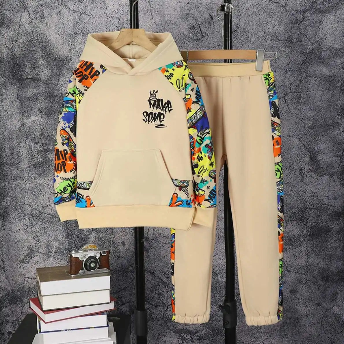 Letter print winter 2 pc sweatsuit boys FSH