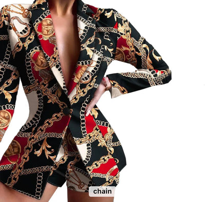 Women two pc blazer slim short suit
