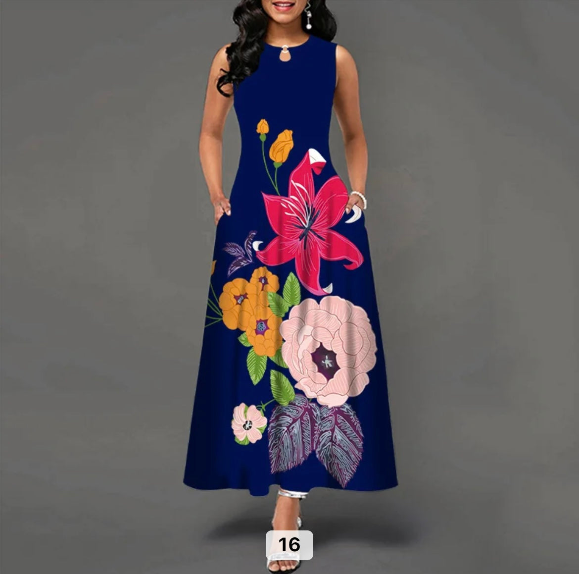 Women sleeveless bohemian retro casual dress