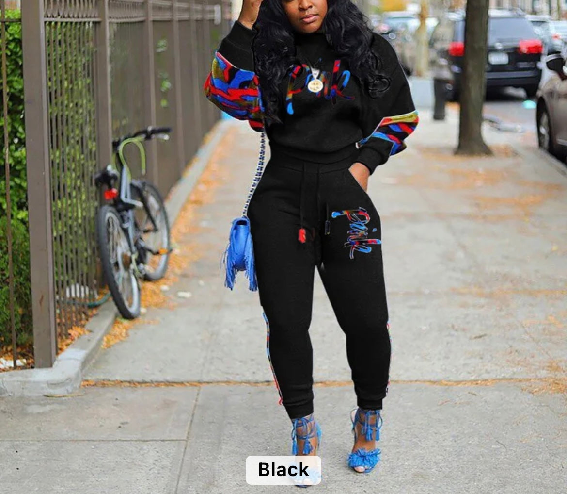 Women fall two pc sweatsuit