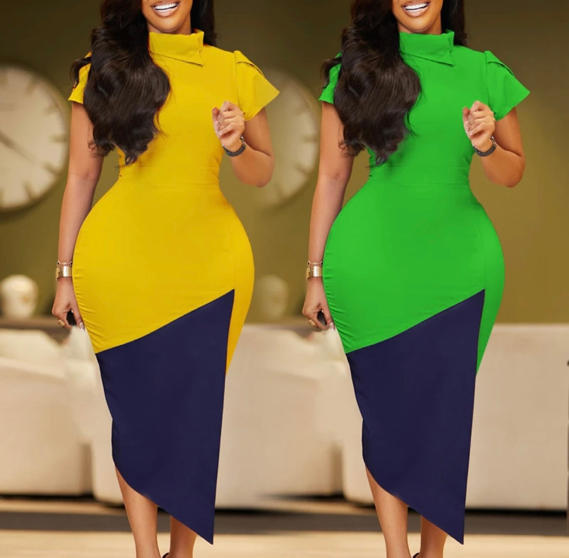 Women bodycon collar dress