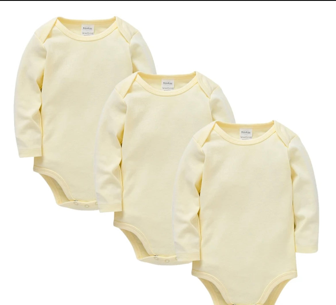 Infants long sleeve plain onesie Hou