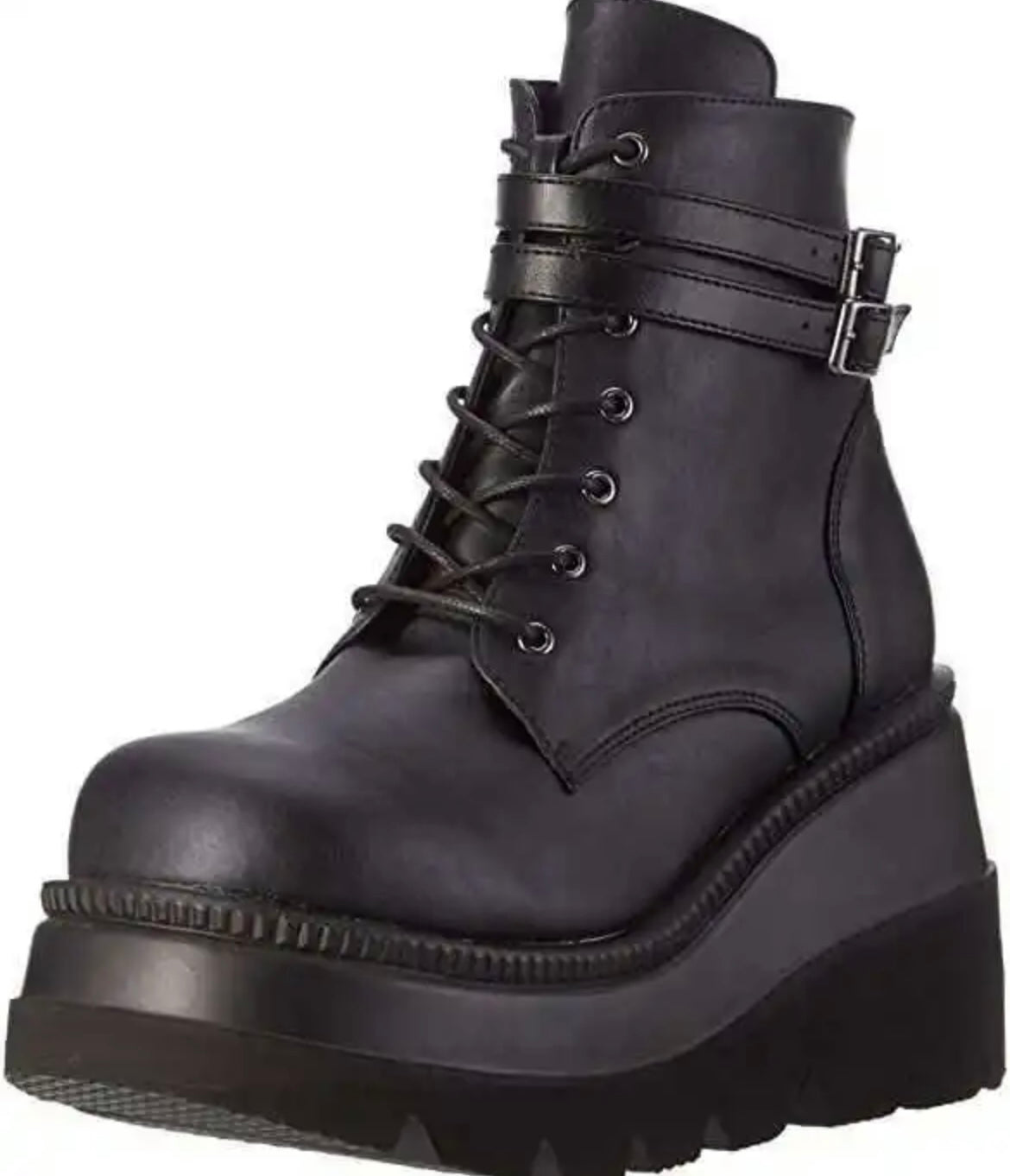 Women wedge heel side zipper boots