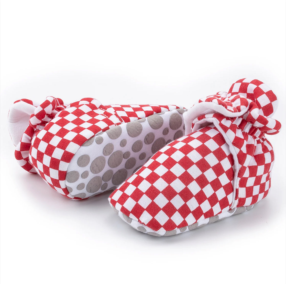 Infant plaid cotton booties SHO