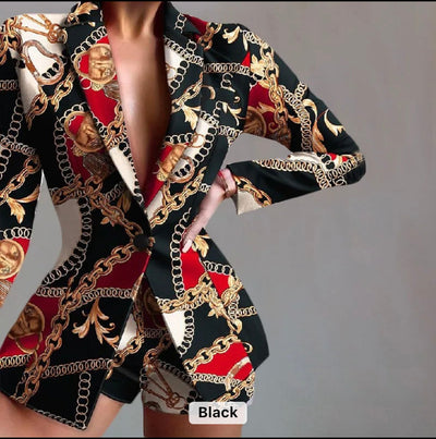 Women two pc blazer slim short suit