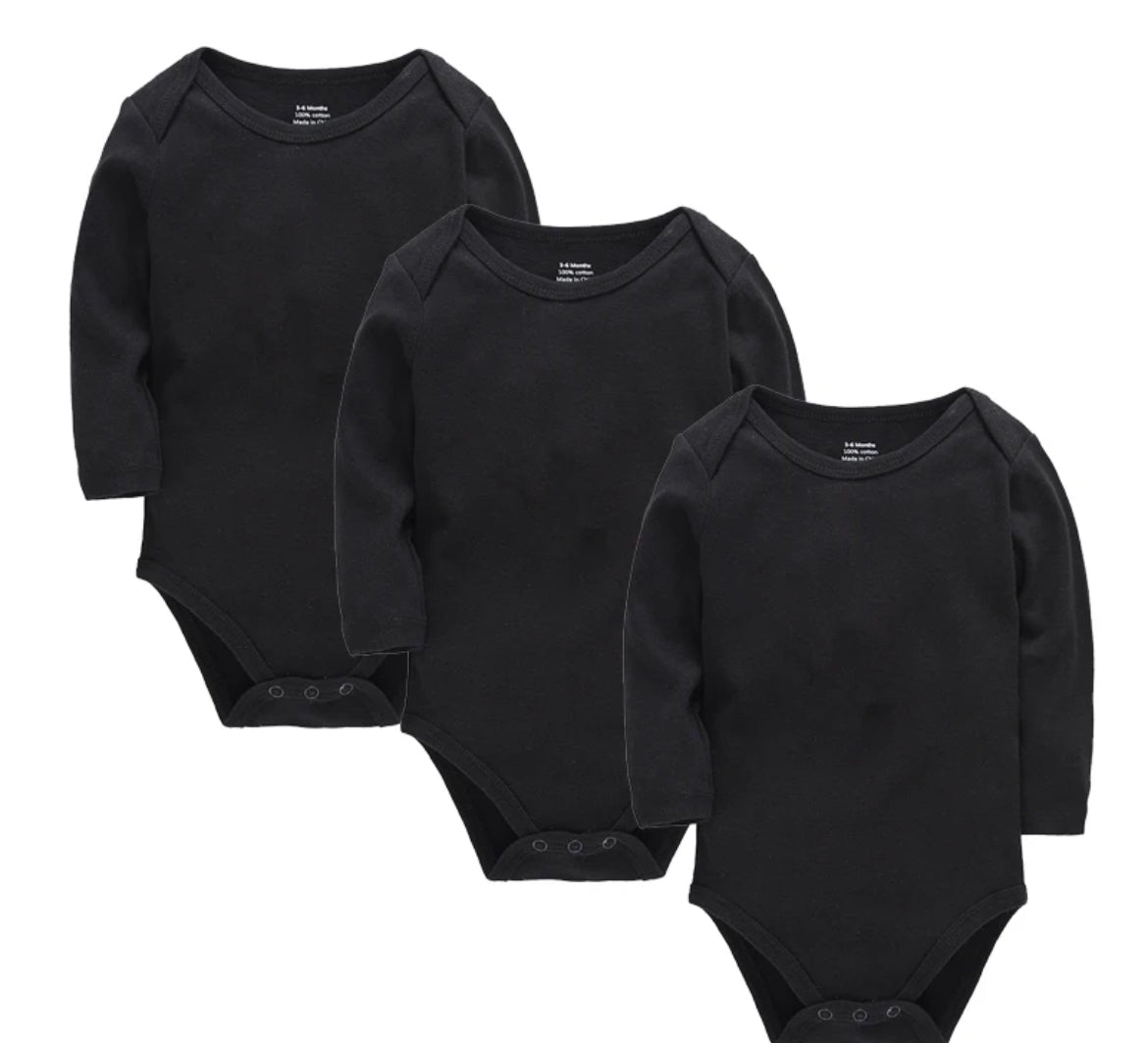 Infants long sleeve plain onesie Hou