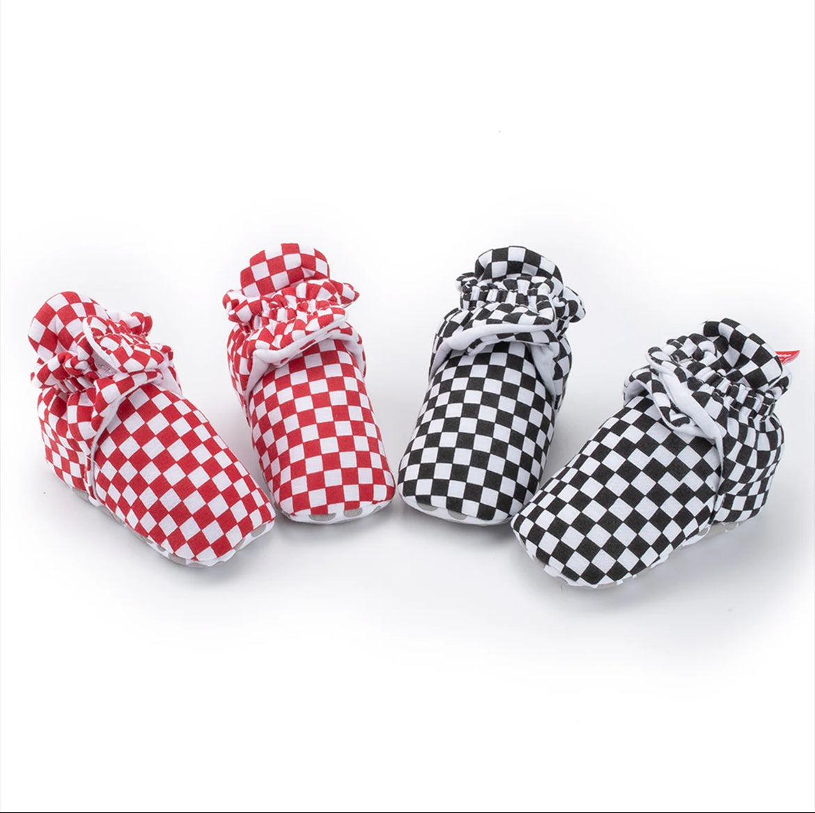 Infant plaid cotton booties SHO