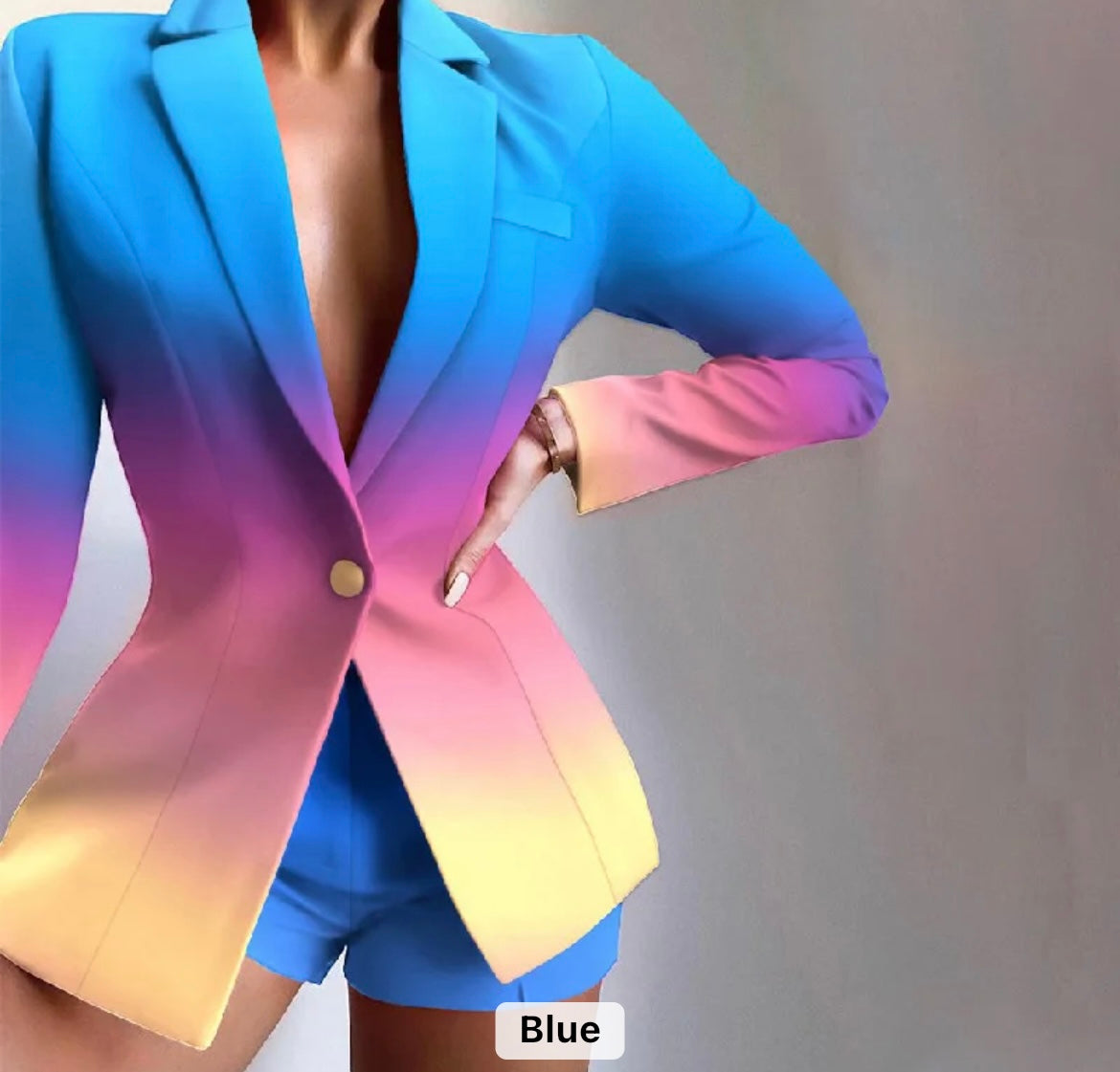Women two pc blazer slim short suit