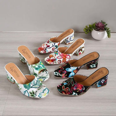 Women round heel pullover high heel