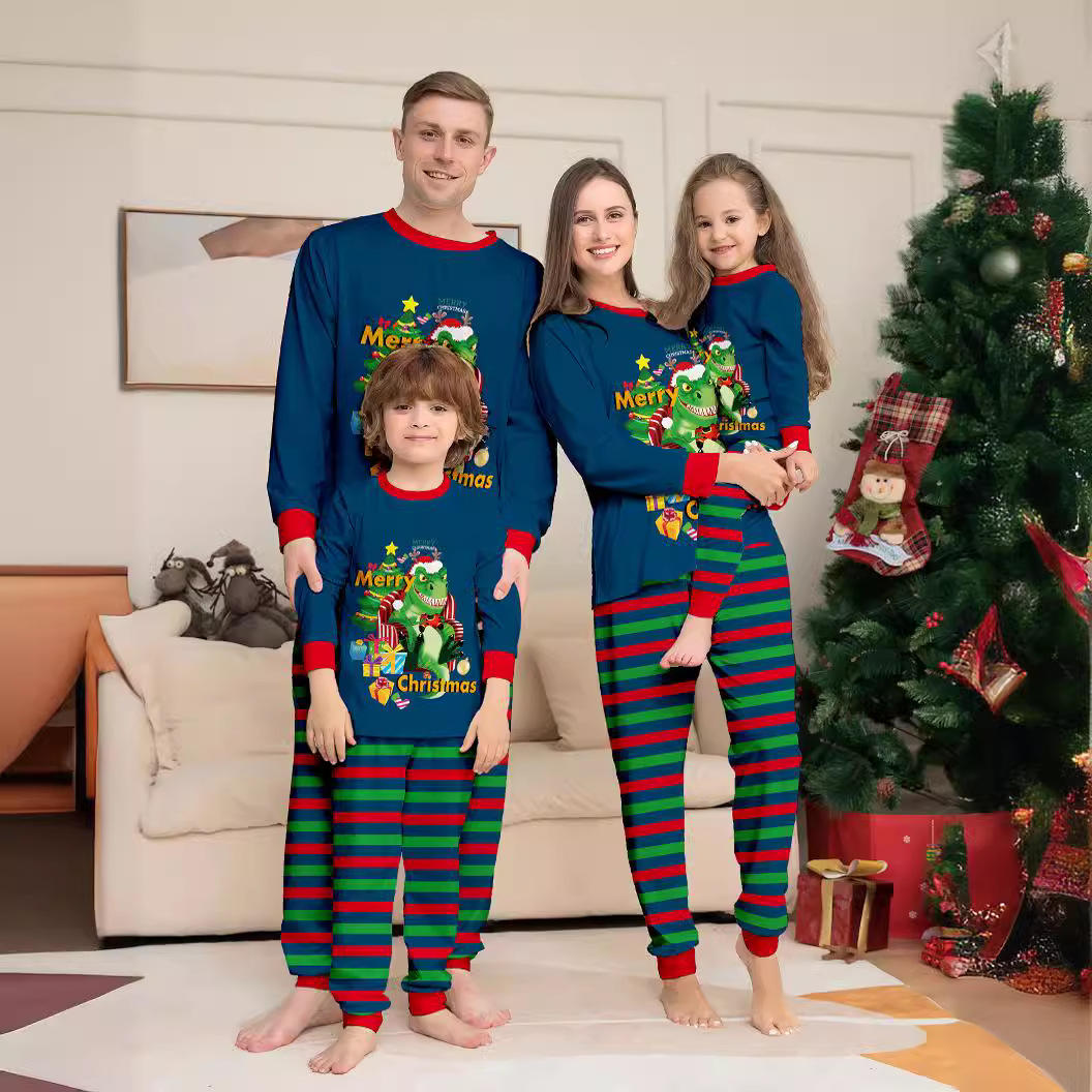 Tree Pattern Print Family Parent-Child Christmas Set Pajamas