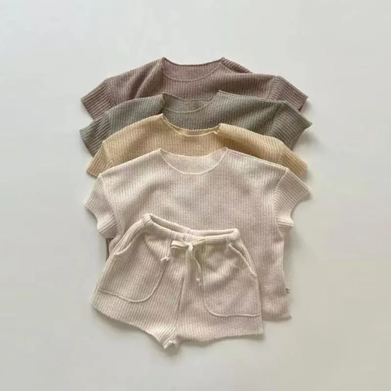 Kids Clothing Summer New Designs Solid Colors Baby Clothes