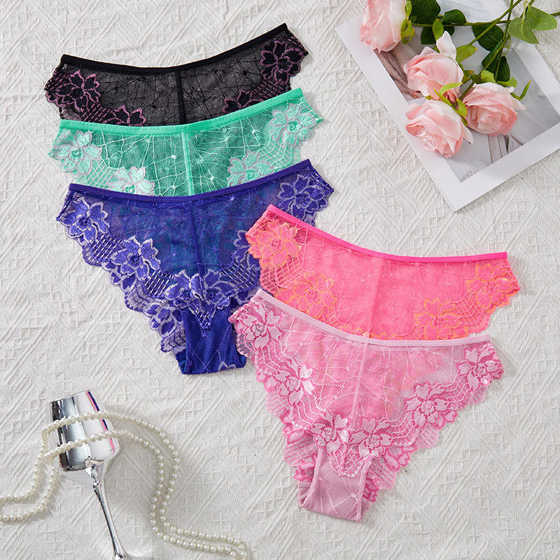 Product Lace Embroidery Flower Sexy Breathable Mesh Comfortable Triangle Pants Charming Sexy Women Hot Panties