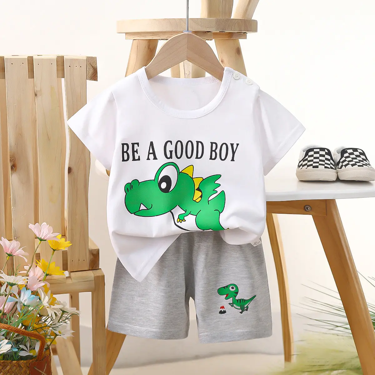 Casual Boys Suits Soft Cotton Short Sleeve T-shirt Shorts 2Pcs Baby Boy Clothing Set (Copy)