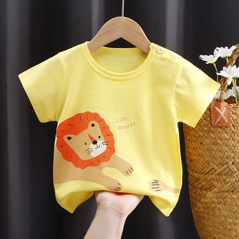 100 Cotton Plain Blank Kids Baby Girl Boy T Shirts Children Short Sleeve