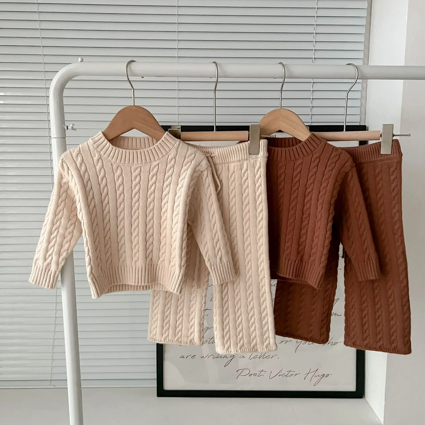 Spring Autumn Children's Clothing Fashion Solid Colors Sweater Long Sleeve Tops Pants Two Pieces Girls Outfits Set