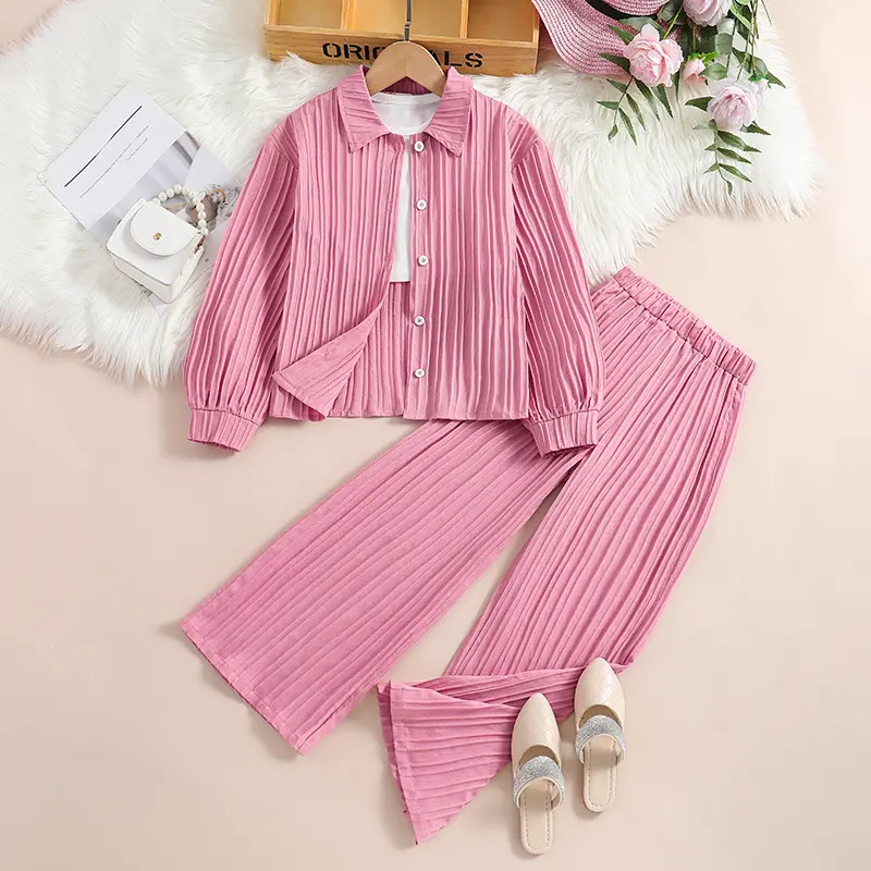 Long Sleeve Set 8-12Years 2 Piece Suit Kids Girl Clothing Set