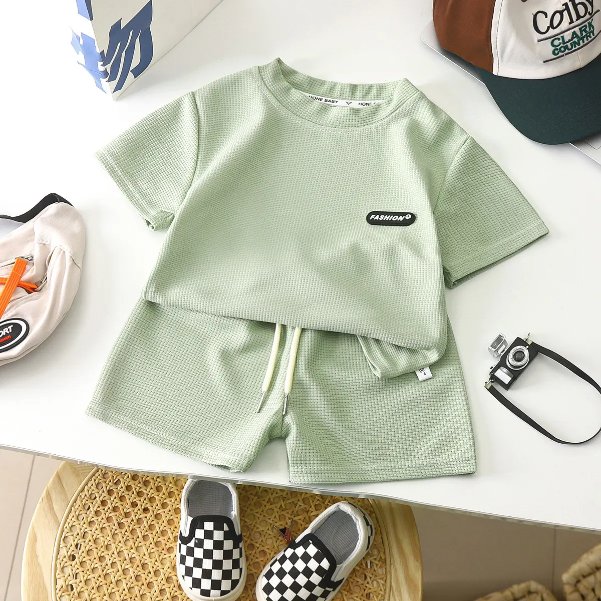 Two Piece Set Kids Clothing Short Sleeve t shirt Shorts Kids Boy Clothing Sets