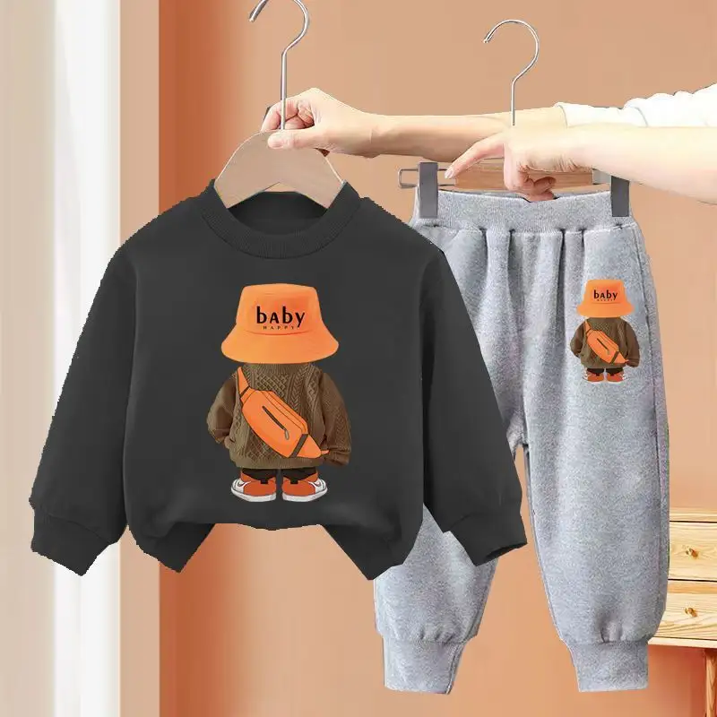 Hot Sale Toddler Boys Hoodie Pants Kids Sweat Suits 2 Piece Suit Long-sleeve Sport Clothing Sets Wholesale Jogger Set