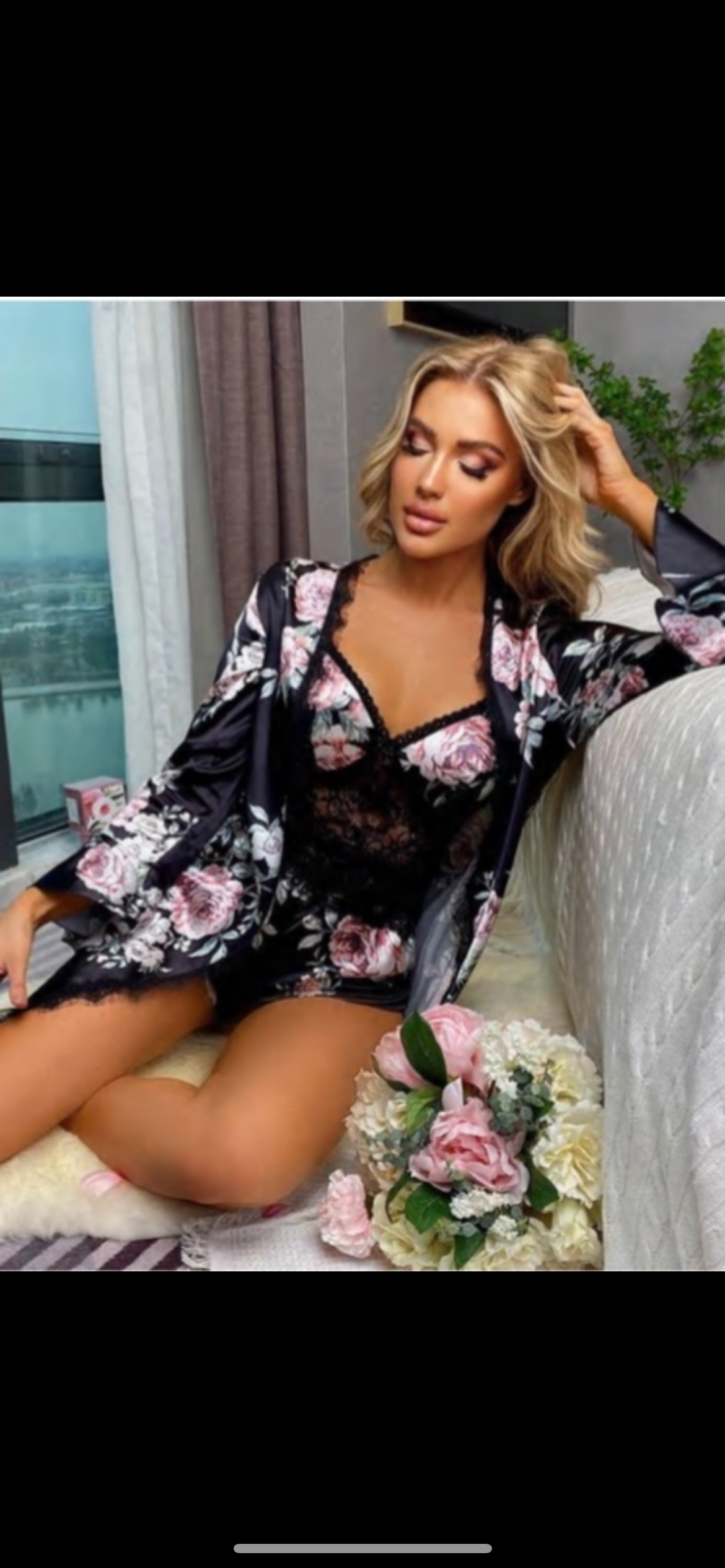 Ladies sexy intimate silk pajamas