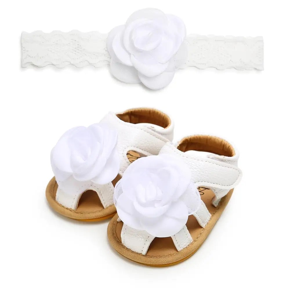 Infants sandals with headband