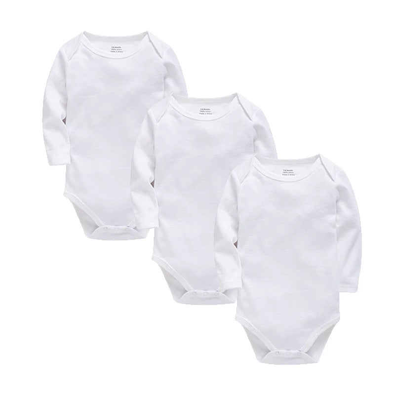 Infants long sleeve plain onesie Hou