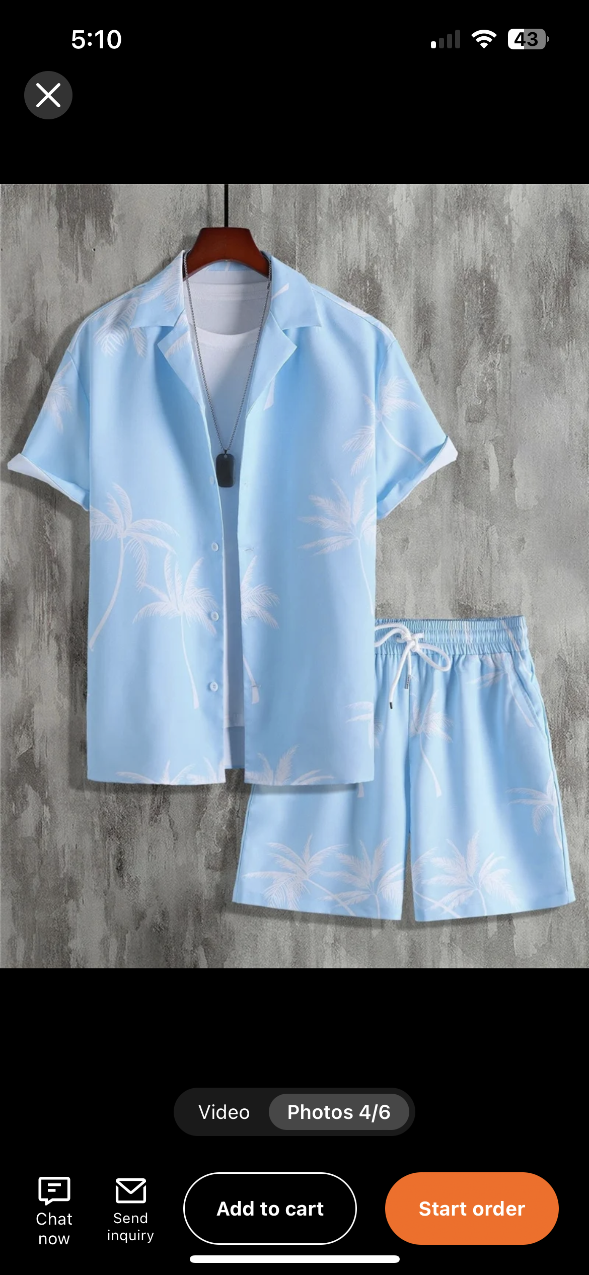 Two piece men vacation short set