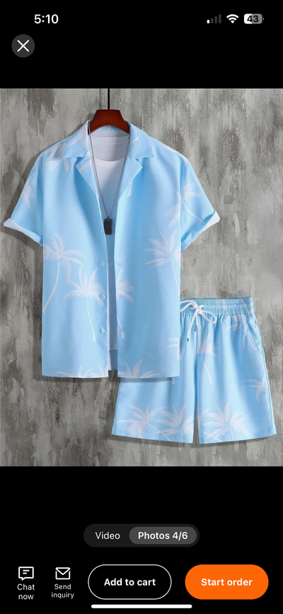 Two piece men vacation short set