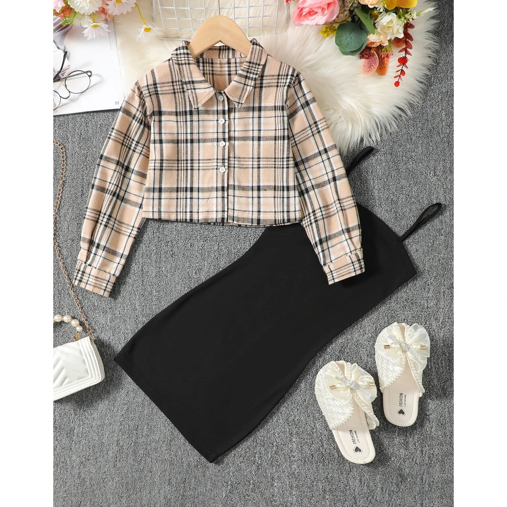 Girls autumn 2Pc long sleeve dress set FSH
