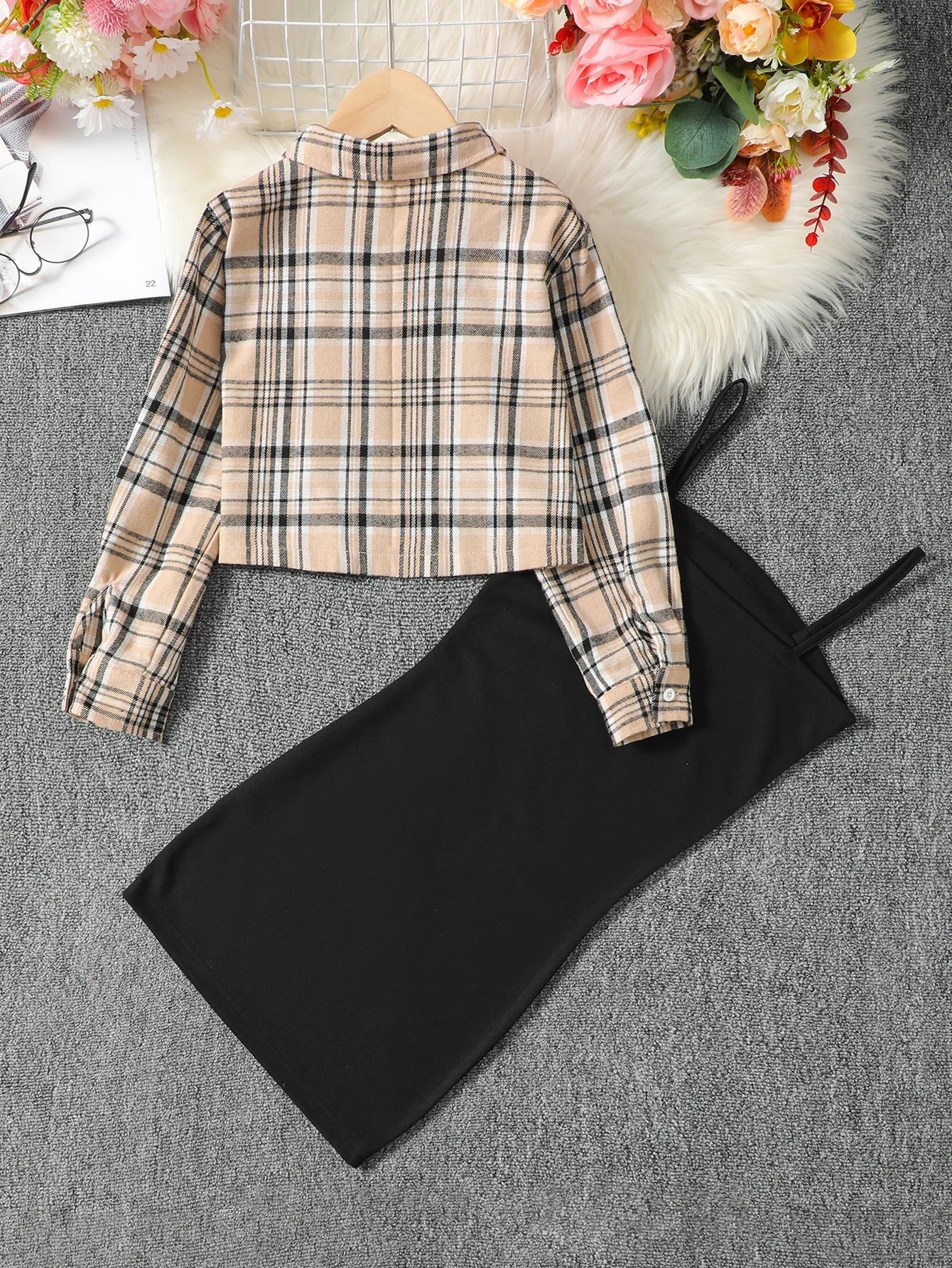 Girls autumn 2Pc long sleeve dress set FSH