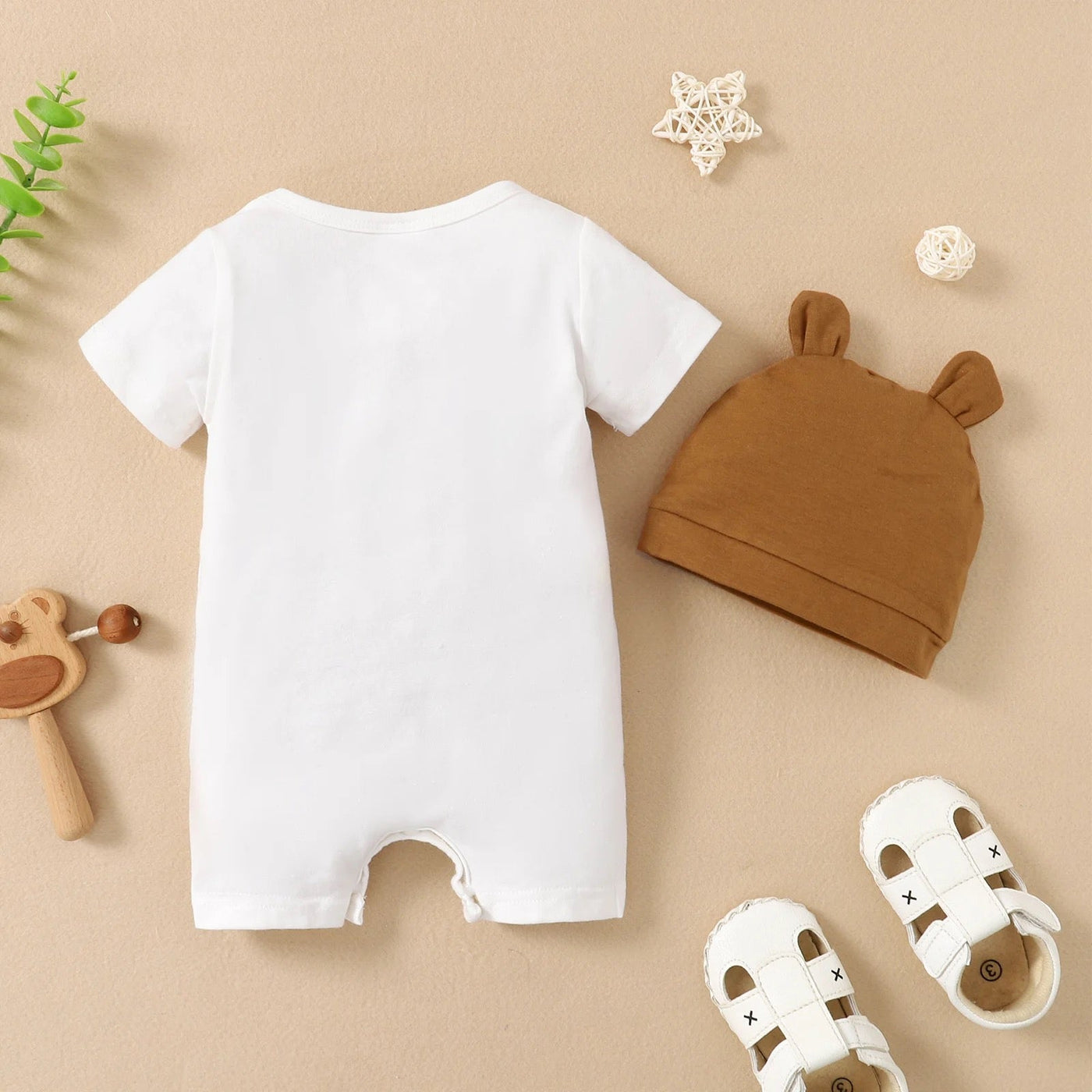 Infant/toddler smiling face short sleeve baby rumper FSH
