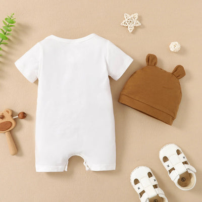 Infant/toddler smiling face short sleeve baby rumper FSH