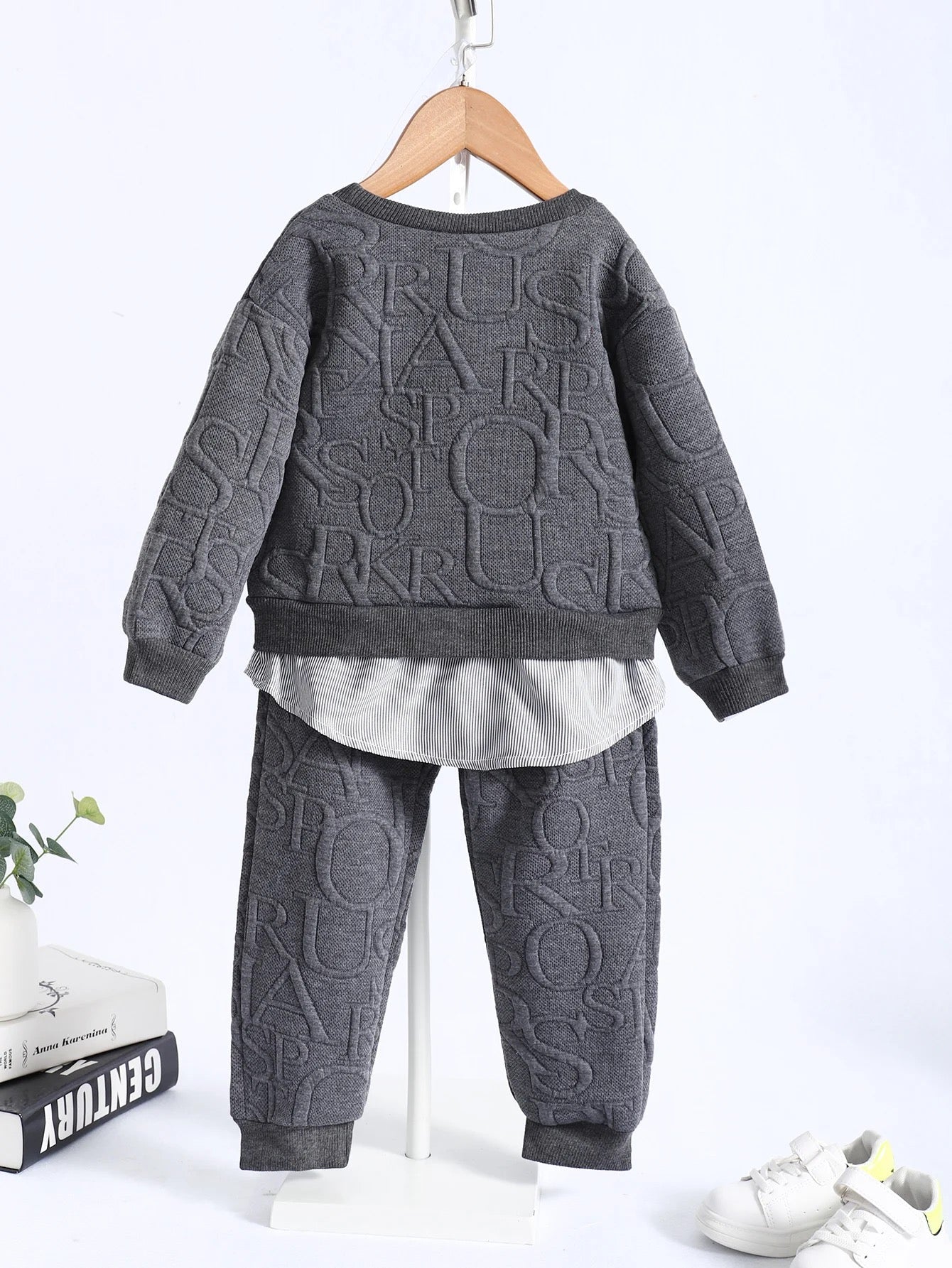 Kids casual long sleeve stereograph pullover set FSH