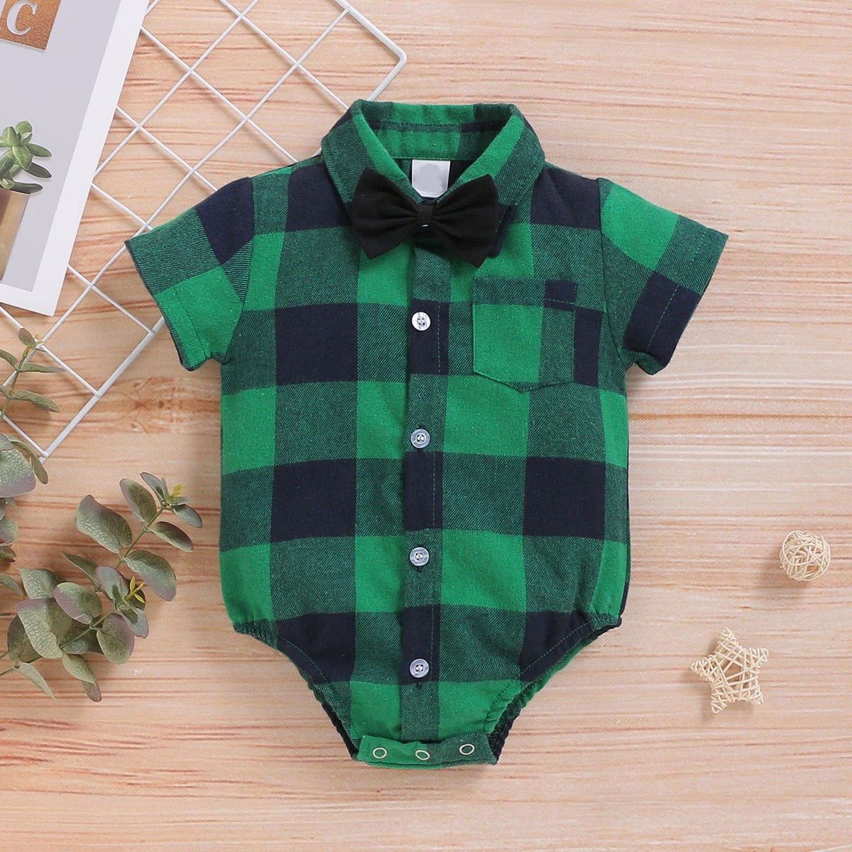 Infant short sleeve paid bodysuit FSH