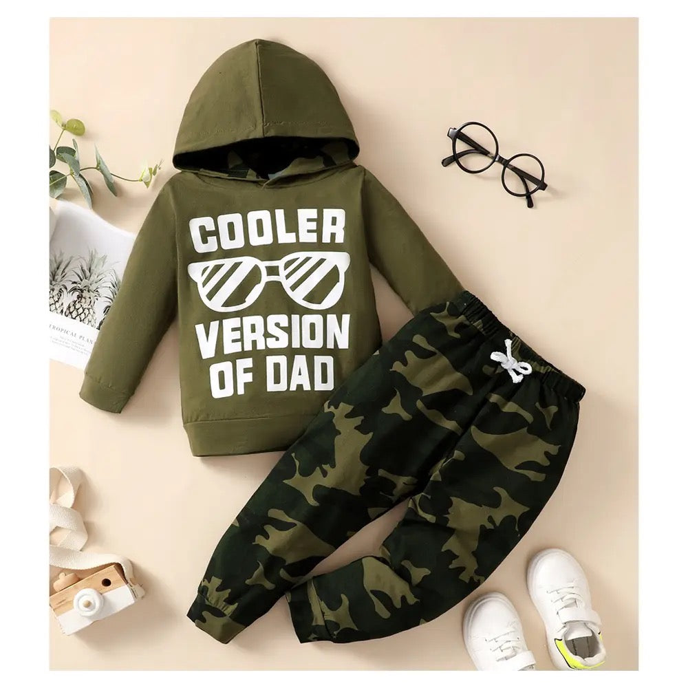 Baby boy camouflage trouser set pullover hoodie FSH