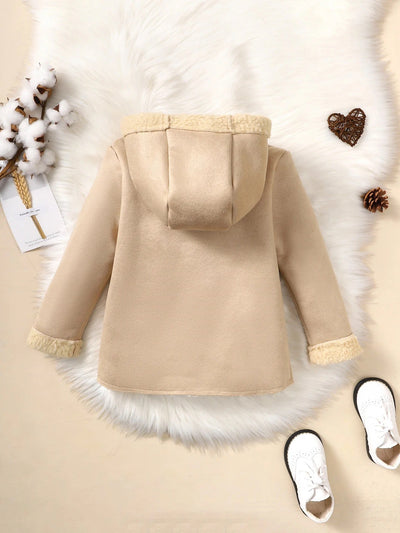 Girls winter fur hooded warm jacket FSH