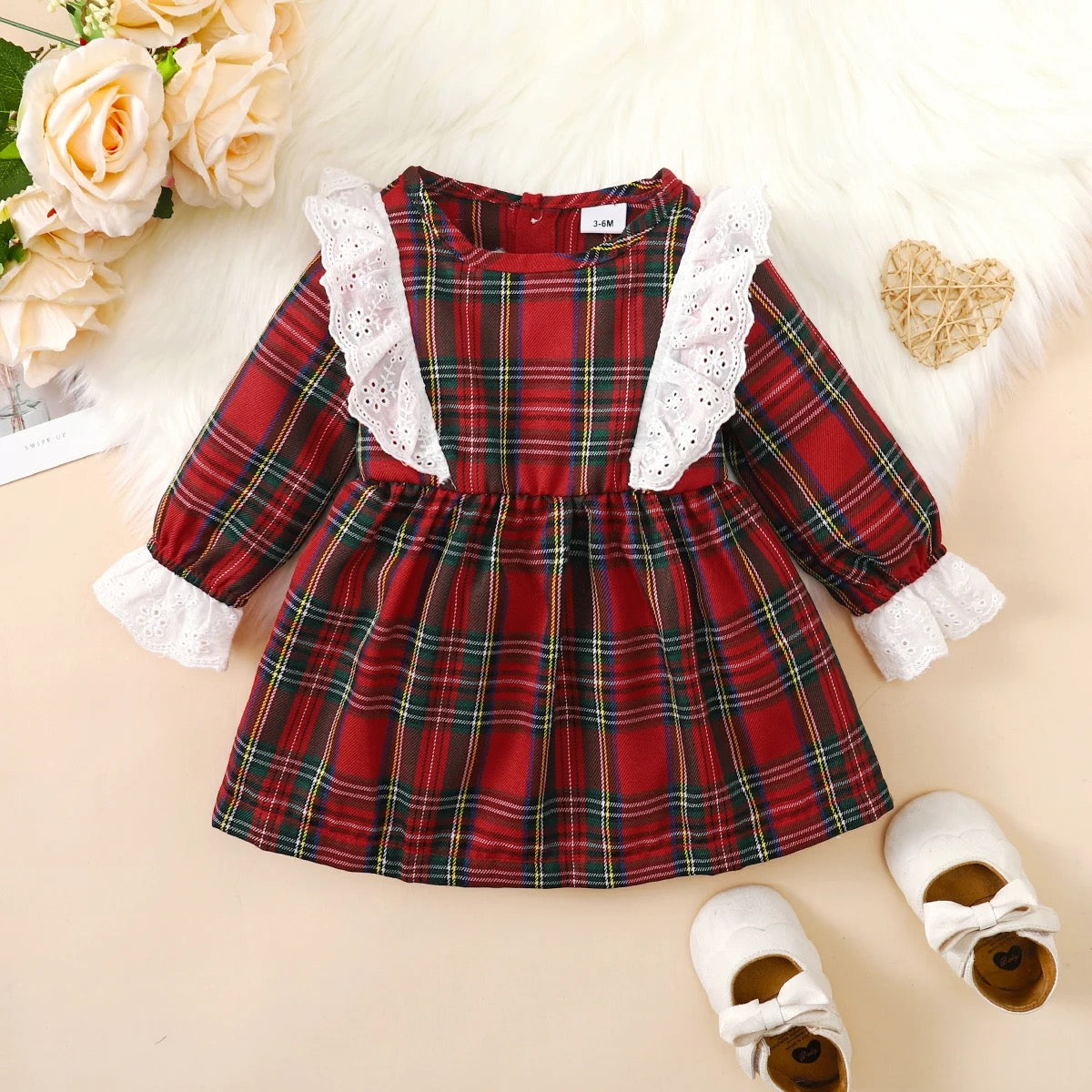Baby girl Christmas dress with lace FSH