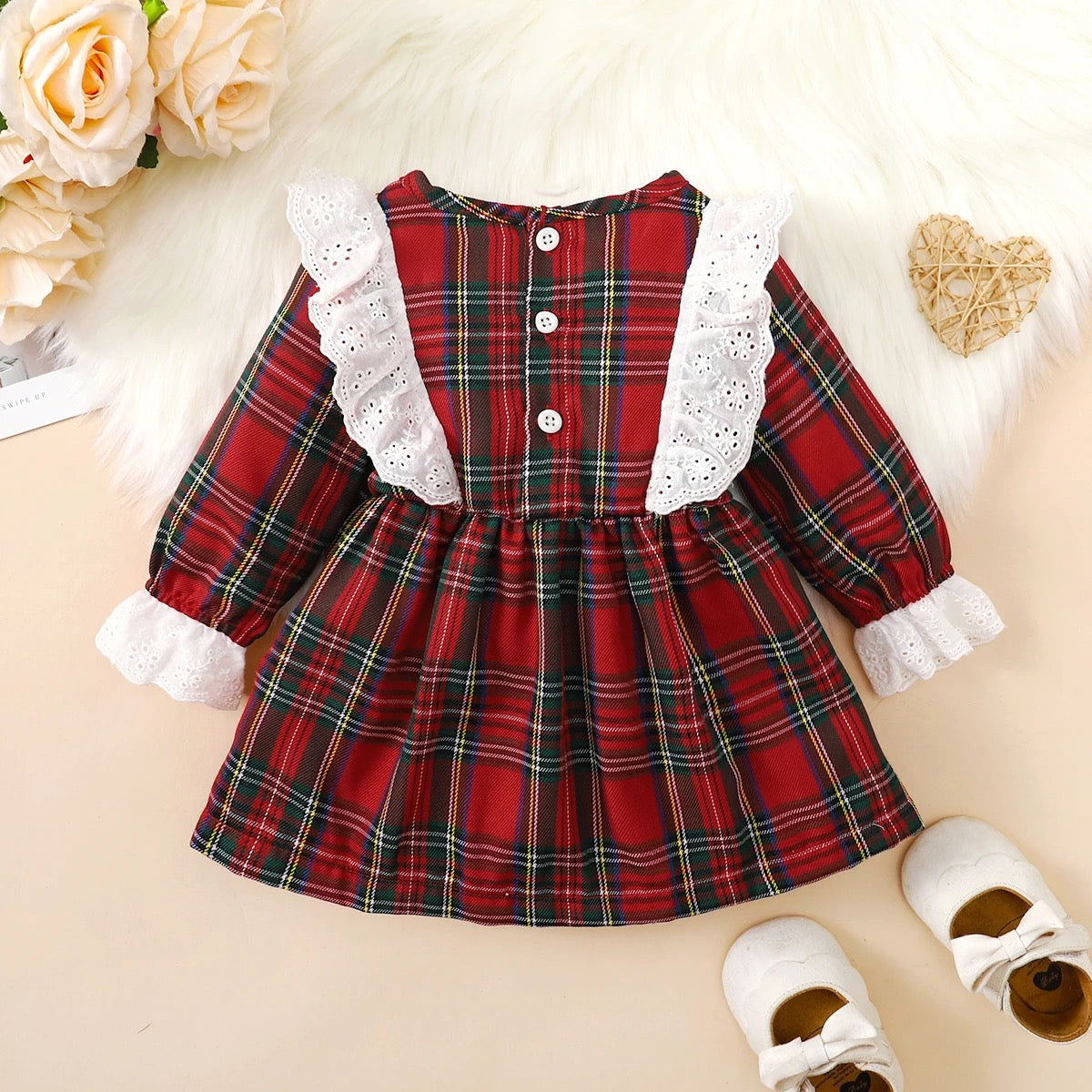 Baby girl Christmas dress with lace FSH