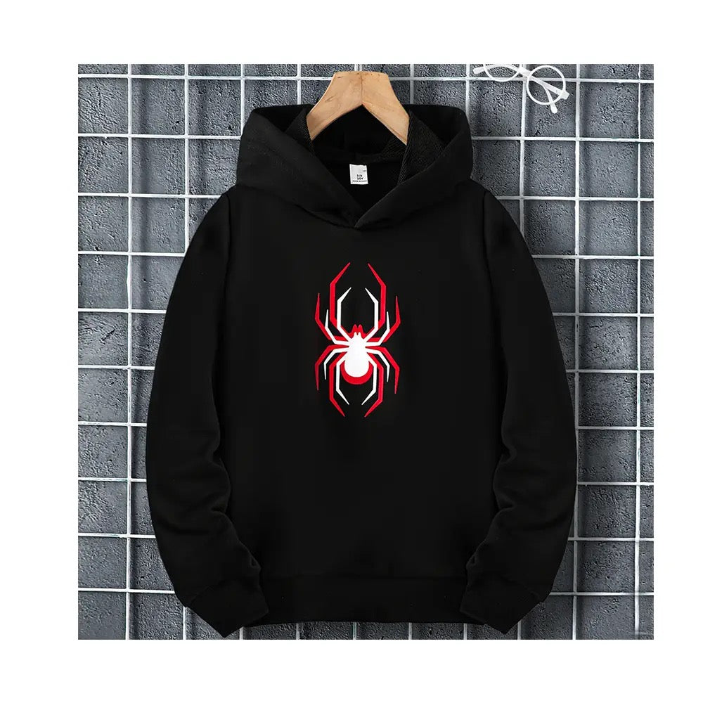 Thick fleece spider graphic hoodie FSH