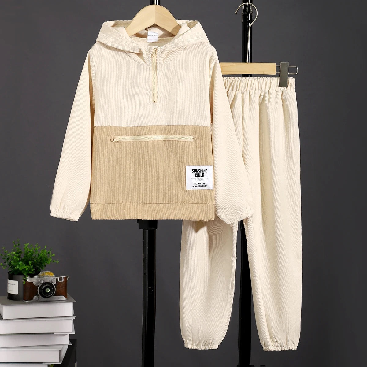 2 pc khaki sweatsuit set FSH