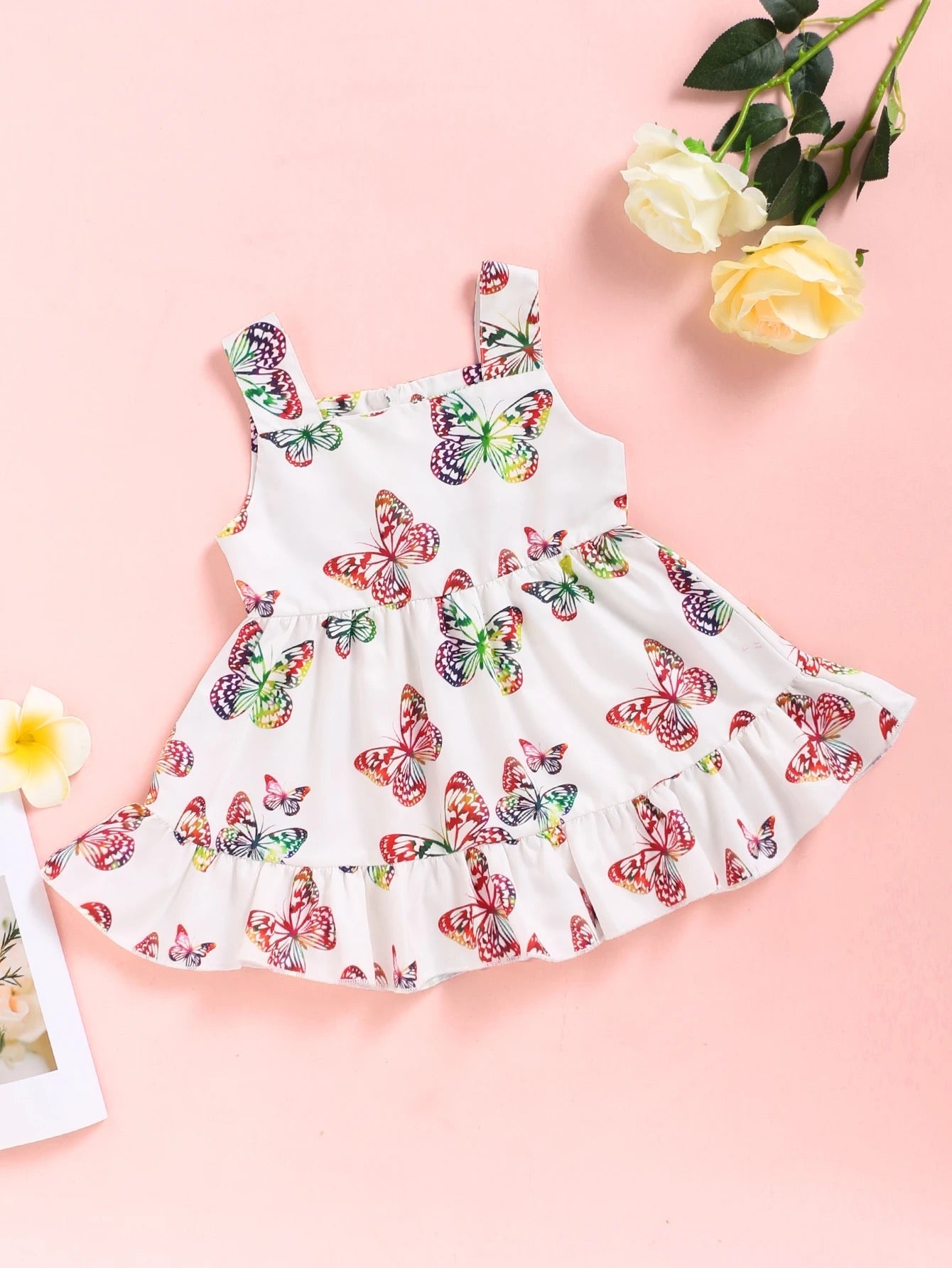 Baby girls butterfly print dress