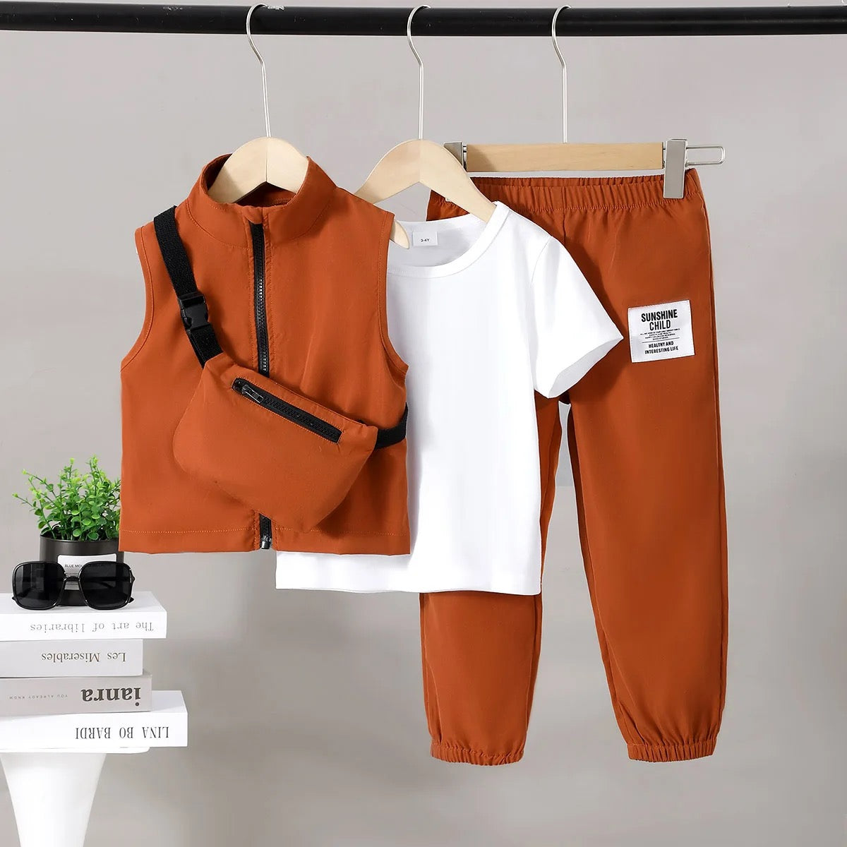 Boys 3 pc pants+vest set FSH