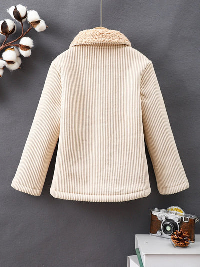 Solid color long sleeve winter outerwear lapel collar jacket FSH