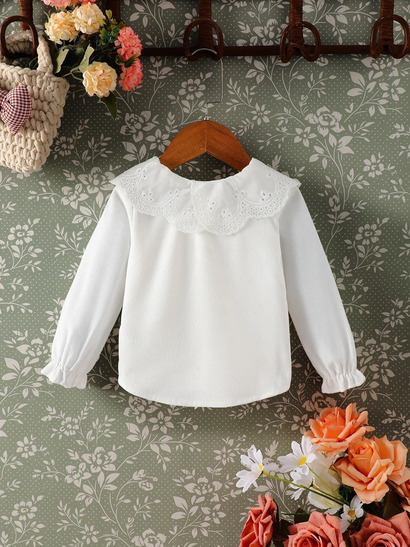 White long sleeve button down shirt FSH