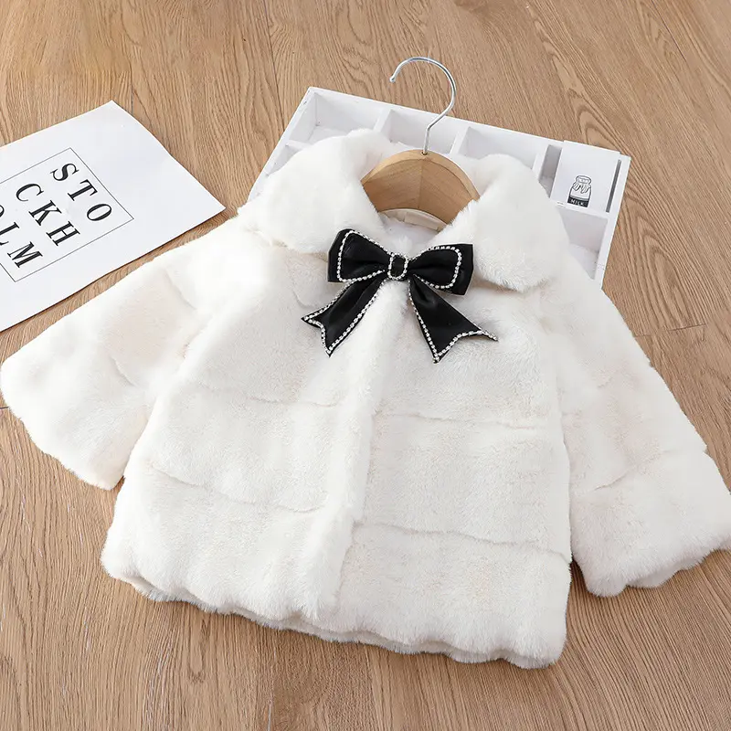 Baby Girls Clothes Faux Fur Fleece Coat Thicken Warm Jacket