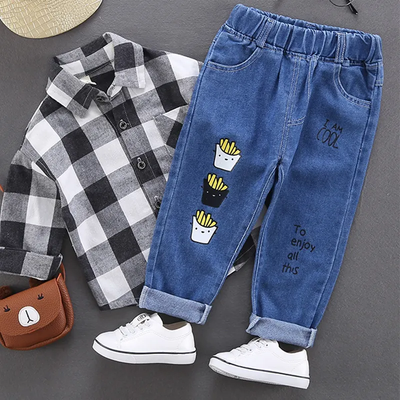 Spring Autumn Kids Pants Trousers Cotton Denim Casual Baby Boy Jeans