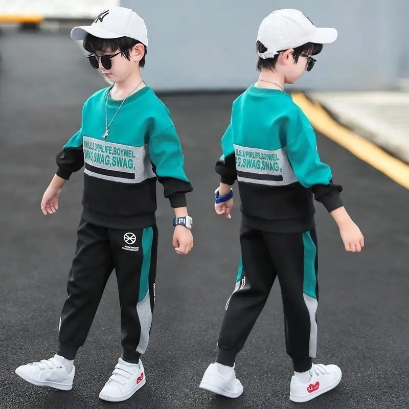 Sports Suit Spring Autumn Boys' Clothing Long Sleeve Tops Pants 2-piece suit