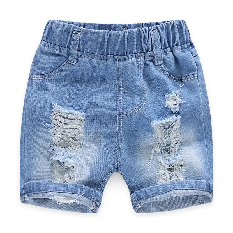 Boys' Ripped Jeans Shorts New Summer Baby Beach Pants New Summer Children Shorts