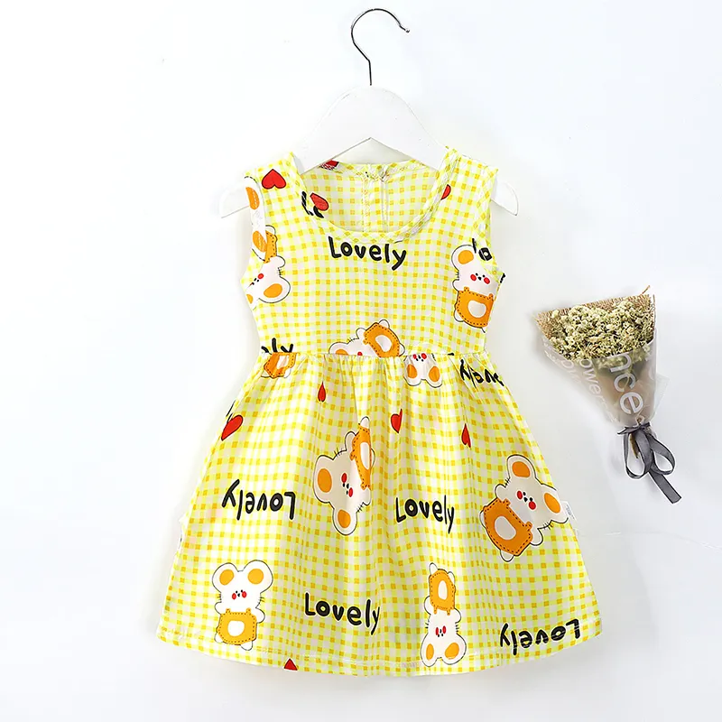 cute children's clothing dress princess skirt print casual baby girl dress
